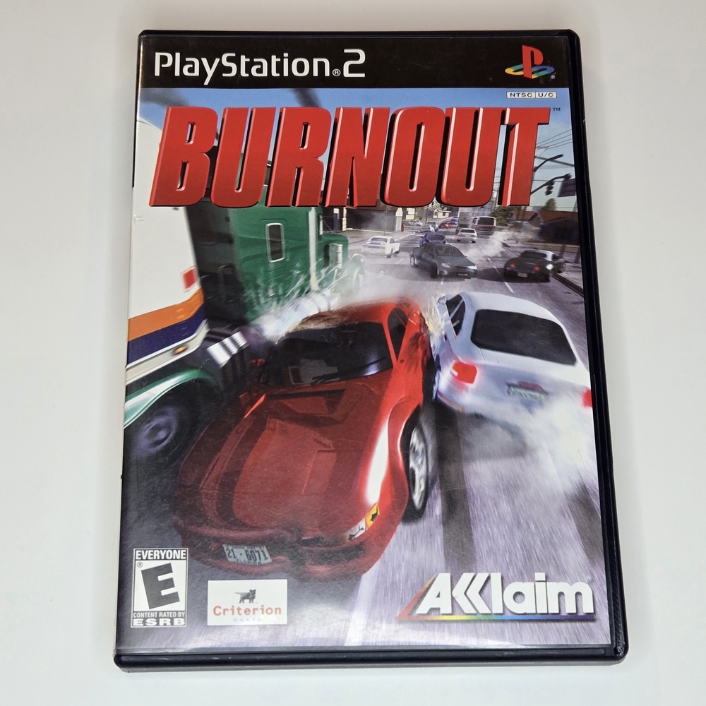Burnout for PlayStation 2 by - AKKLAIM Black Case. Complete Game Tested Ps2